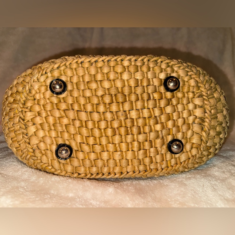 ‼️SOLD‼️Vintage Michael Kors Santorini Raffia Straw Woven Tote Shoulder Bag - Picture 7 of 14